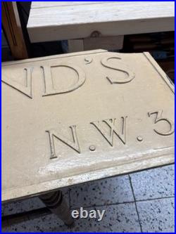 Genuine Antique Englands Lane London N. W. 3 sign Royal Label Factory RARE