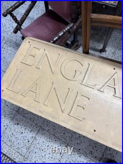 Genuine Antique Englands Lane London N. W. 3 sign Royal Label Factory RARE