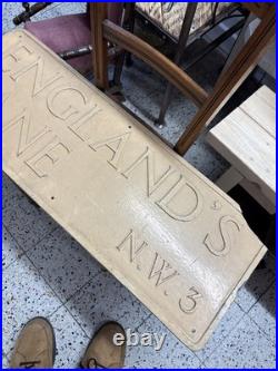 Genuine Antique Englands Lane London N. W. 3 sign Royal Label Factory RARE