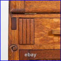 Good Quality Vintage English Oak Bureau with Storage C. 1930s