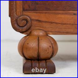 Good Quality Vintage English Oak Bureau with Storage C. 1930s