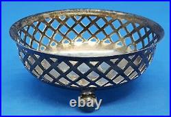 Hallmarked English silver vintage Victorian antique small footed bowl