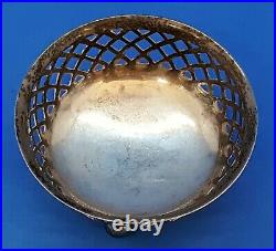 Hallmarked English silver vintage Victorian antique small footed bowl