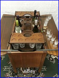 Harrods of London antique English art deco pop up bar liquor cabinet vintage