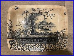 Hill Pottery Vintage Antique Meat Dish Plate English Chinoiserie Circa 1910