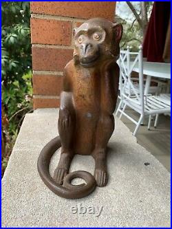 Hubley Antique Vintage Cast Iron Full Figure Monkey Doorstop