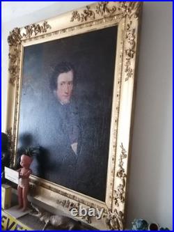 Huge Antique Portrait Oil Painting 18th Century Collectable Vintage Framed Old