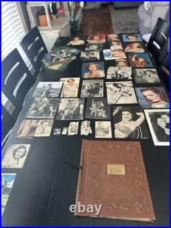 Huge Vintage Antique Scrapbook Movie Stars Actors And Actresses +85 loose pucs