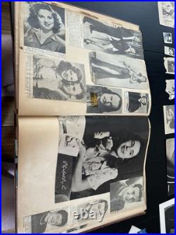 Huge Vintage Antique Scrapbook Movie Stars Actors And Actresses +85 loose pucs