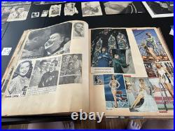 Huge Vintage Antique Scrapbook Movie Stars Actors And Actresses +85 loose pucs