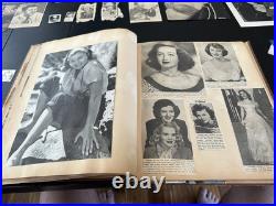 Huge Vintage Antique Scrapbook Movie Stars Actors And Actresses +85 loose pucs