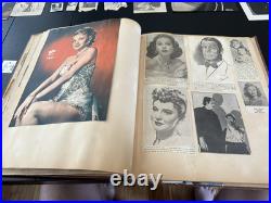 Huge Vintage Antique Scrapbook Movie Stars Actors And Actresses +85 loose pucs