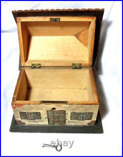 INCREDIBLE Hand Carved English Cottage SEWING WORK BOXOriginal ANTIQUE c1700's