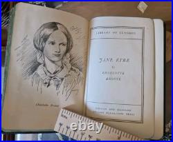 Jane Eyre Charlotte Bronte Vintage/Antique Leather-Bound Book With Box
