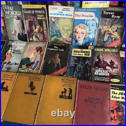 Job Lot 52 x Antique Vintage Edgar Wallace Books 1940s 1950s 1st Editions Pbacks