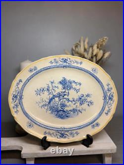 Keeling & Co Paradise Blue & White Platter Vintage English Pottery (32cm)