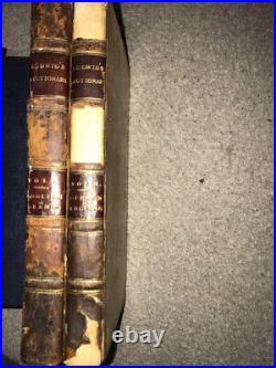 LUDWIG'S DICTIONARY English German 2 Volumes Leather 1813 Antique Vintage Boosey