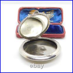 Ladies Compact Pendant Fob English Sterling Silver Vintage Art Deco 1921