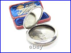 Ladies Compact Pendant Fob English Sterling Silver Vintage Art Deco 1921