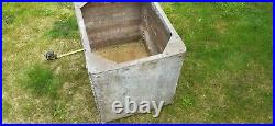 Large 1940s Vintage Riveted Watertight Galvanised Steel Water Tank/Trough/Plant