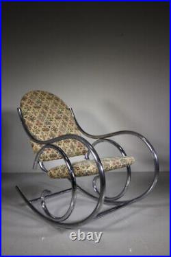 Large 1960's Vintage English Chromed Rocking Chair