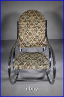 Large 1960's Vintage English Chromed Rocking Chair