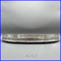 Large Antique Silver Plated Gallery Serving Tray Handles English on Copper Vtg