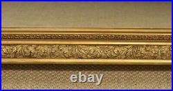 Large English Vintage Carved Gilt Wall Hanging Overmantle Mirror (Circa 1950)