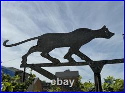 Large Old Vintage English Original Metal weather vane Cat & Mouse antique
