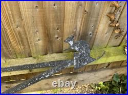 Large Old Vintage English Original Metal weather vane Cat & Mouse antique