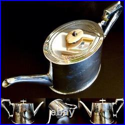 Large Ornate Vintage / Antique English Lee & Wigfull Silver Plated Teapot (800g)