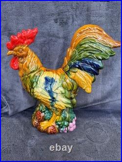 Large Rare Antique Vintage (GOOD COND) Pottery Hen Chicken Figurine Hand Painted