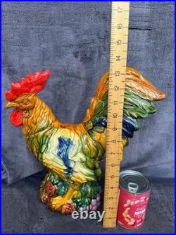 Large Rare Antique Vintage (GOOD COND) Pottery Hen Chicken Figurine Hand Painted