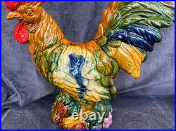 Large Rare Antique Vintage (GOOD COND) Pottery Hen Chicken Figurine Hand Painted