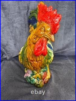 Large Rare Antique Vintage (GOOD COND) Pottery Hen Chicken Figurine Hand Painted