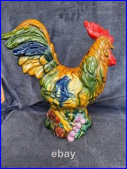 Large Rare Antique Vintage (GOOD COND) Pottery Hen Chicken Figurine Hand Painted
