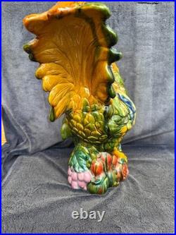 Large Rare Antique Vintage (GOOD COND) Pottery Hen Chicken Figurine Hand Painted