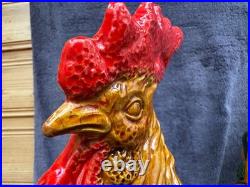 Large Rare Antique Vintage (GOOD COND) Pottery Hen Chicken Figurine Hand Painted