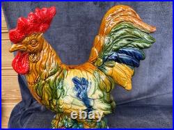 Large Rare Antique Vintage (GOOD COND) Pottery Hen Chicken Figurine Hand Painted