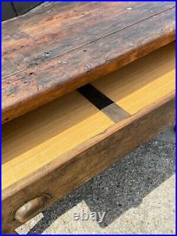 Large Rustic Wooden Antique Vintage Prep Table Storage Chest Kitchen Island