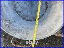 Large VINTAGE GALVANISED TIN BATH PLANTER TROUGH, MADE IN BRITAIN, 135cm