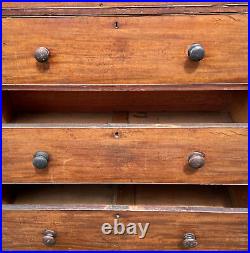 Large Victorian Chest of Drawers Antique Tall English Mahogany 5 Drawer Vintage