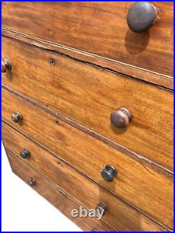 Large Victorian Chest of Drawers Antique Tall English Mahogany 5 Drawer Vintage