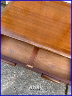 Large Vintage 1960s English Abbess teachers bakers writing desk oak MCM drawers