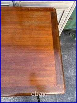 Large Vintage 1960s English Abbess teachers bakers writing desk oak MCM drawers