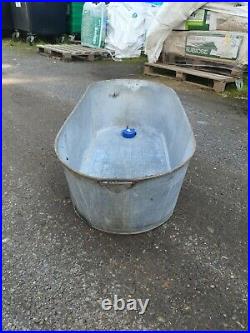 Large Vintage Galvanised Bath Tub Garden Planter