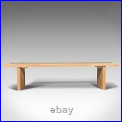 Large Vintage Museum Bench, English, Oak, Dining, Kitchen, Pew, Late 20th, 1980