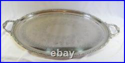 Large Vintage Silver Plate Serving Tray & Handles Victorian English Butler WH &S