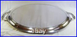 Large Vintage Silver Plate Serving Tray & Handles Victorian English Butler WH &S