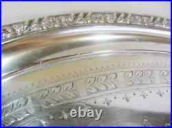 Large Vintage Silver Plate Serving Tray & Handles Victorian English Butler WH &S